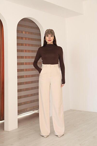 polle Women's Stone Unfolded Palazzo Pants