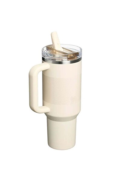 Stanley The Quencher Protour Flip Straw Tumbler Thermos with Straw 1.18 Lt Flask with Straw Bej