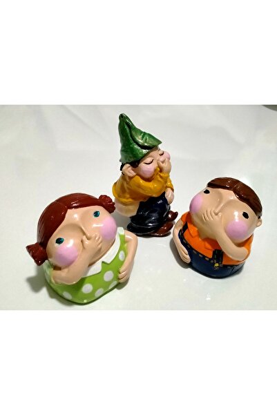 Üçlü biblo (7,5 cm , 12 cm yükseklik, 6 cm en ) , banyo dekor, tuvalet dekor, vitrin süsü
