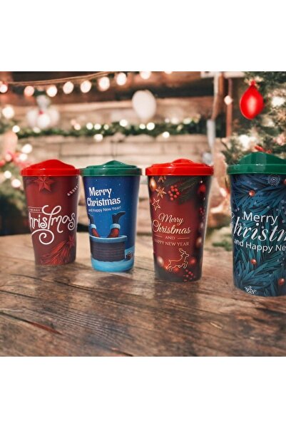 Titiz Plastik Christmas Themed Coffee Cup Set 3 Pieces 650 ML