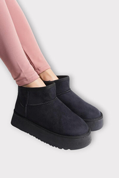 NOREL STREET UG-W Australia Siyah Süet Kar Botu (Mini XL) Kadın Bot Kışlık Bilekte Bot & Bootie