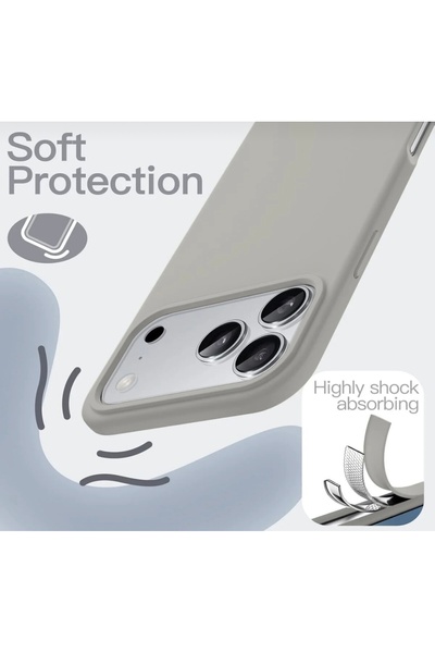 SOLİD CASE iPhone 17 Pro Case Inside Velvet Screen and Camera Raised Launch Silicone Protective Cover