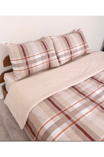 SERENART HOME Plaid Patterned Double Personality Bedding Set