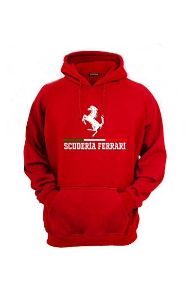 Efendioğlu Design Scuderia Ferrari At Logolu Formula1 F1 3 Iplik Şardonlu Swe...