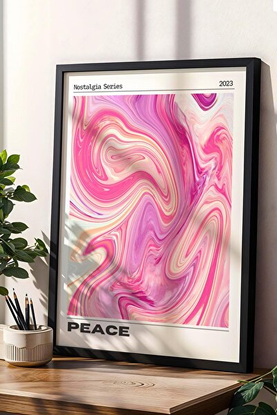 Saturn Pictură înrămată cu cadru Peace Peace Peace Aura Energy Colors Nostalg...