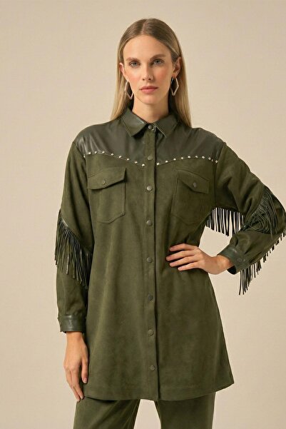 FTZ WOMEN Women's Scuba Suede Double Suit Khaki 31232