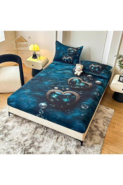 JOJO HOME 5D print bedspread set, 160x200cm, 3 pieces, Emerald hearts