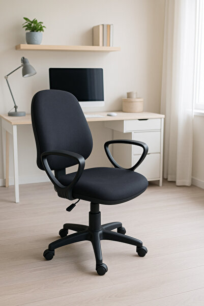 ChairLife DOLE , Siyah gövde/Siyah kumaş Ofis Büro Sekreter Çalışma Koltuğu Sandalyesi.