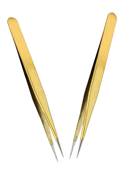 Femmelogy 2'li Profesyonel Sivri Uçlu Cımbız Seti Paslanmaz Çelik Hassas İpek...