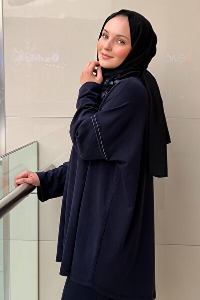 Ghisa Embossed Floral Patterned Drawstring Collar Tunic Pants Set