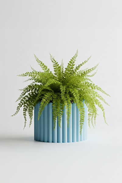 OEM Rounded Columns Decorative Flower Pot – Arctic Blue Color