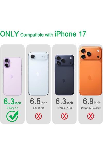 KVK PRİVACY iPhone 17 Compatible Full Coverage Sapphire Glass Camera Lens Protector with Metal Frame Silver