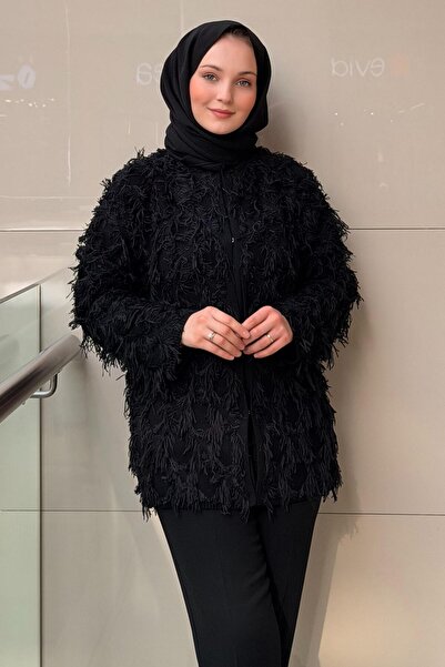 Ghisa Front Buckle Closure Rope Tassel Knitwear Jacket