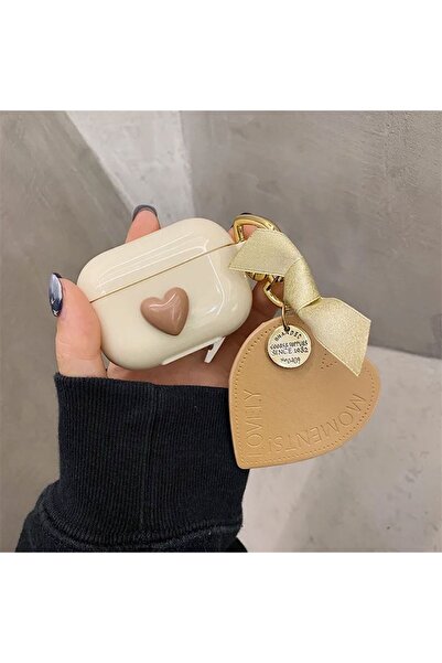 kılıfbenim Airpods Pro 3. Nesil Uyumlu Kahverengi Kalp Desen Silikon Koruma K...