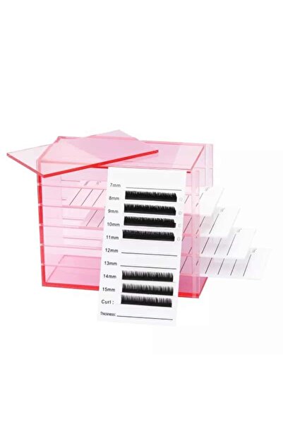 KIT PRO PROFESSIONAL Organizator transparent pentru extensii de gene – Roz