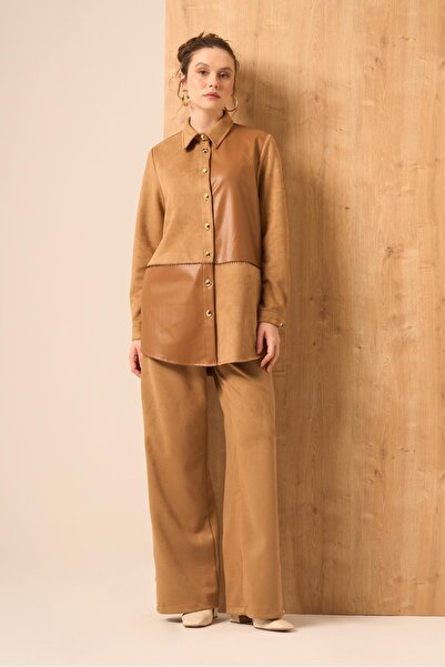 FTZ WOMEN Women's Suede Suit Cinnamon 31269