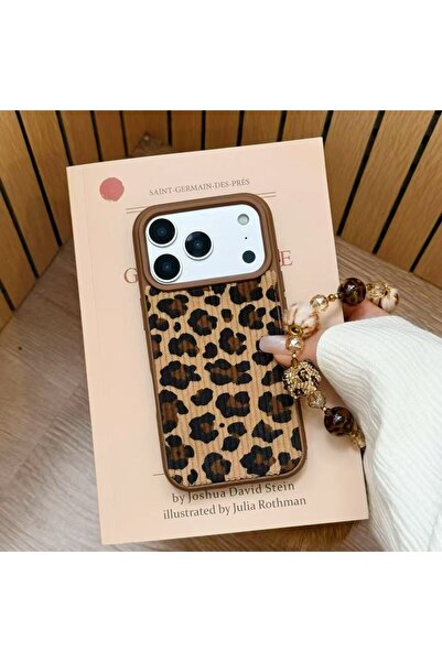 HYPERSOFT Iphone 15 Pro Max (6.7 inç) Uyumlu Kadife Kumaş Leopar Desenli Lux ...