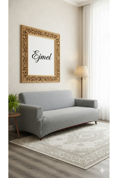 EJMEL Jakar Thick Fabric Sofa Cover Sofa Bed Cover Sofa Slipcover 3-Seater Stretchable Elastic Akalite