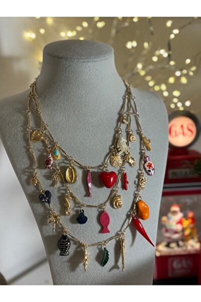 Mihristore Charmlı Kolye Seti Biber Kolye 3'lü Kolye Seti