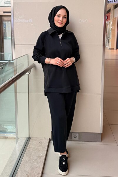 Mahal Crochet Knitwear Double Set with Pleated Pants