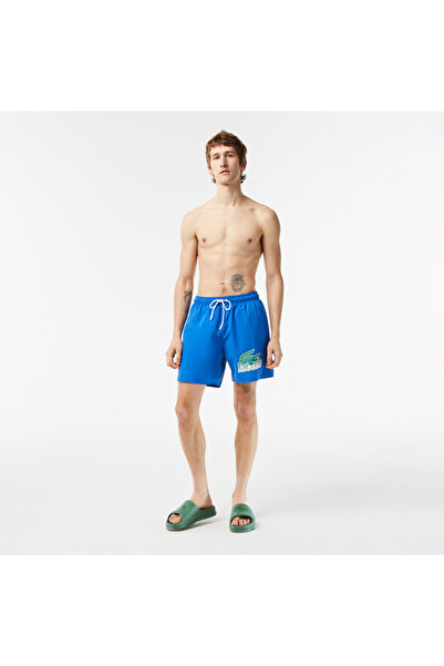 Lacoste Heritage Erkek Baskılı Mavi Mayo Şort