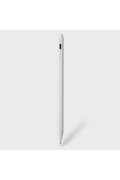 AIM TO POWER Stylus Pen pentru iPad (2018-2025) — Capacitiv, USB-C, Magnetic, Aluminiu, Alb