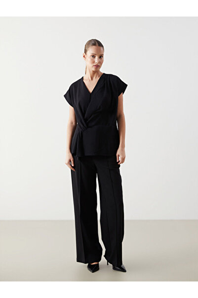 LC Waikiki Damenbluse aus Krepp mit zweireihigem Kragen