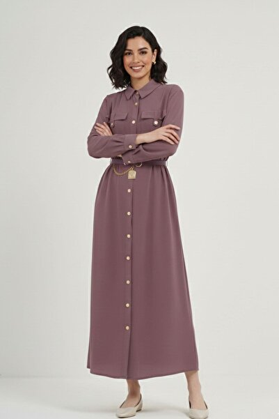 FTZ WOMEN Kadın Modal Elbise Gül 31016