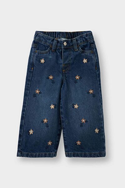 DeFacto Kız Bebek Culotte Çiçek Desenli Jean Pantolon G6852A525WN