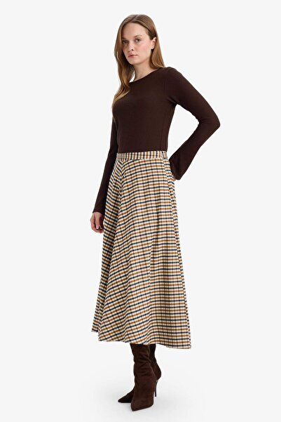 DeFacto Φούστα μίντι σε γραμμή Α με καρό σχέδιο G6014AX25WN