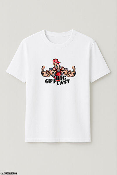 CALKARCOLLECTION Unisex Oversized Get Big Fast Gym T-Shirt