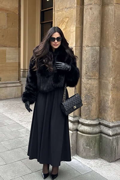 oshebu Black - Women's Latilki Poplin Long Flared Skirt