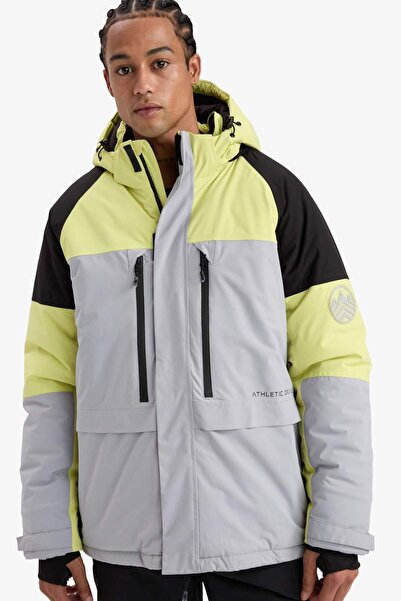 DeFacto Αδιάβροχο παλτό σκι με φερμουάρ Regular Fit K με κουκούλα F3759AX25WN