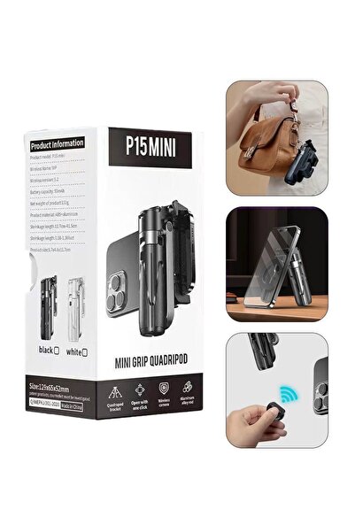 Generic Mini Grip Selfie Stick – Ultra-Portable Extendable Phone Holder with Bluetooth