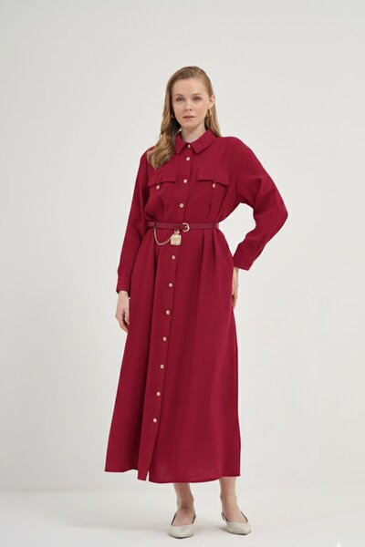 FTZ WOMEN Women's Modal Dress Burgundy 31016