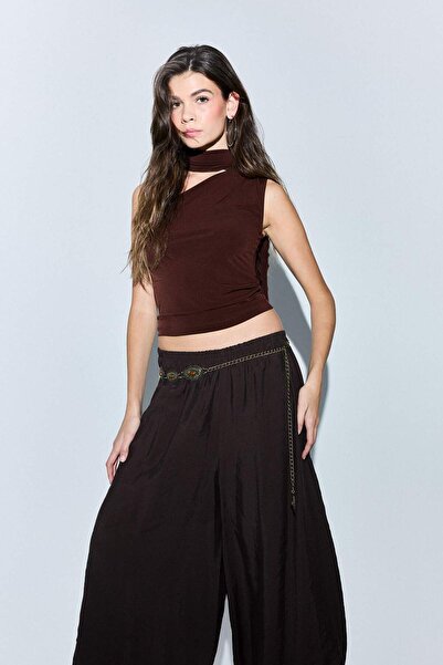 DeFacto Fitted Foulard Detailed One Shoulder Blouse G5914Ax25Wn