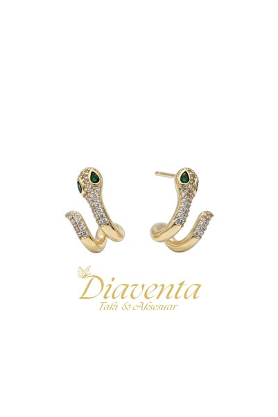 DİAVENTA TAKI VE AKSESUAR Yılan Model Xuping Vip Çelik Gold Küpe