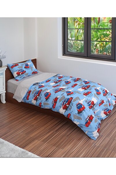 SERENART HOME طقم غطاء لحاف فردي بنمط سيارة