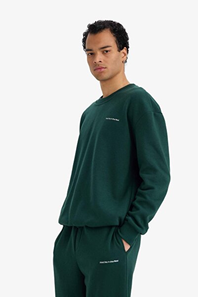 DeFacto Boxy Fit 2-τεμάχιο Σετ Φούτερ με λαιμόκοψη με τύπωμα Φούτερ και Φούτερ F9623AX25AU