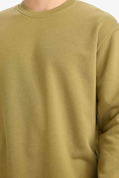 DeFacto Relax Fit Crew Neck Thick Inside Soft Furry Basic Plain Sweatshirt T5139Az25Au