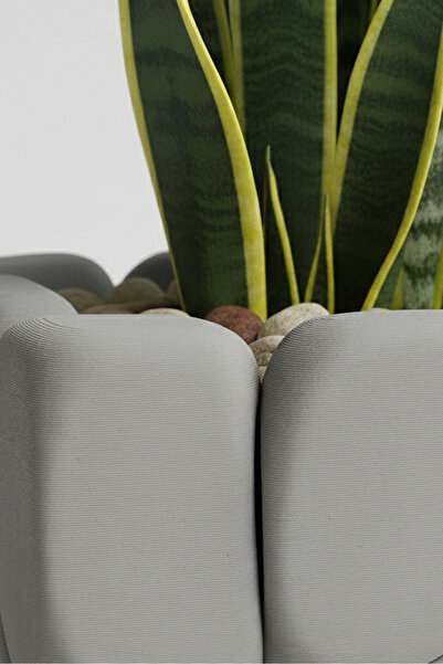 OEM Decorative flower pot with stone touch design, Graphite Mist color