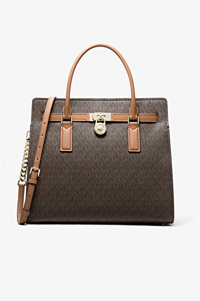 Michael Kors Women's Hamilton Moderne Large Patterned Hand and Shoulder Bag - Brown