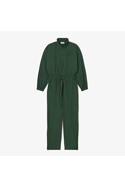 Lacoste Kadın Regular Fit Uzun Kollu Fermuarlı Yeşil Elbise