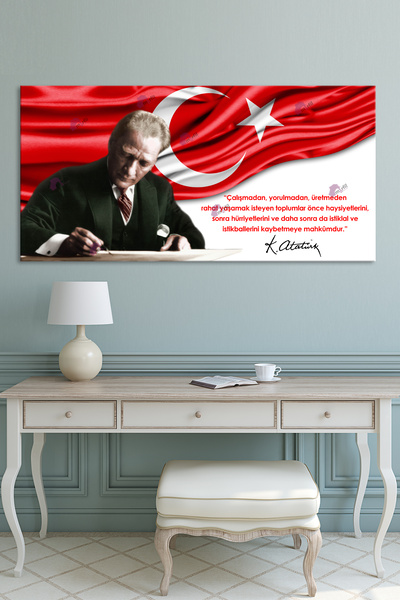 Morfil Sanat Atölyesi Atatürk Mustafa Kemal Makam Kanvas Tablo Resmi Kurumlar Okullara Uygun (7farklı ölçü)