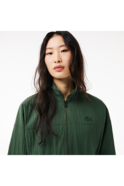 Lacoste Kadın Regular Fit Uzun Kollu Fermuarlı Yeşil Elbise