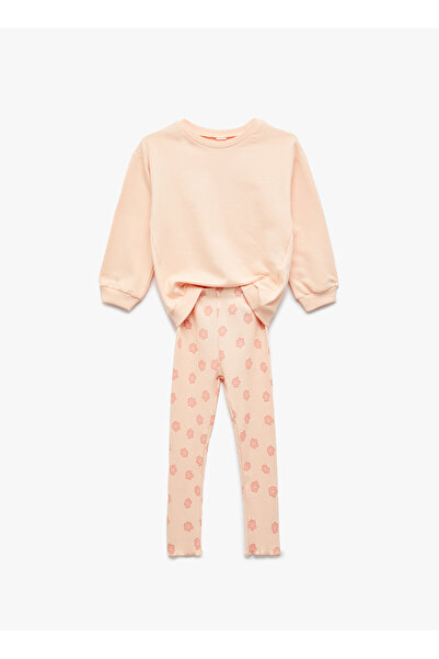 Koton Desenli Pembe Bebek Eşofman Takımı 6WMG10042AK-A