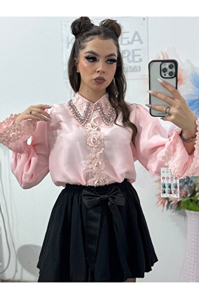 KATYDEA STORE Special shirt with accessorized collar MAYA