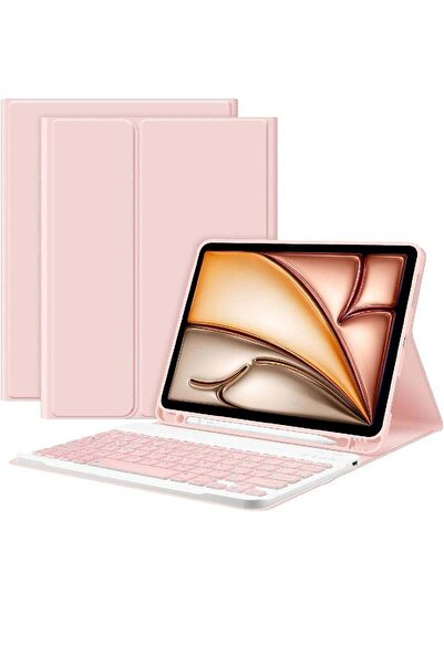 HYX Keyboard Case for iPad Air 11-inch (M2/M3) Detachable Bluetooth Keyboard Cover - Pink