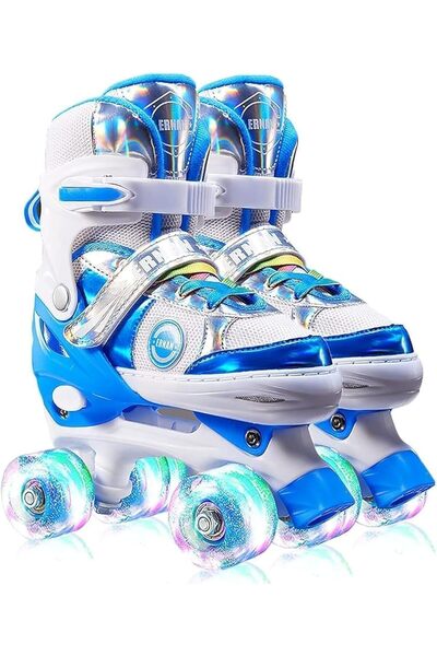 Bukela Girls Roller Skates Adjustable Light Up Wheels Illuminating for Beginners