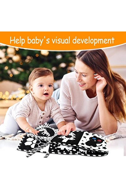 Bukela Black & White Baby Cloth Book - Soft High-Contrast Fabric Picture Book for Infants